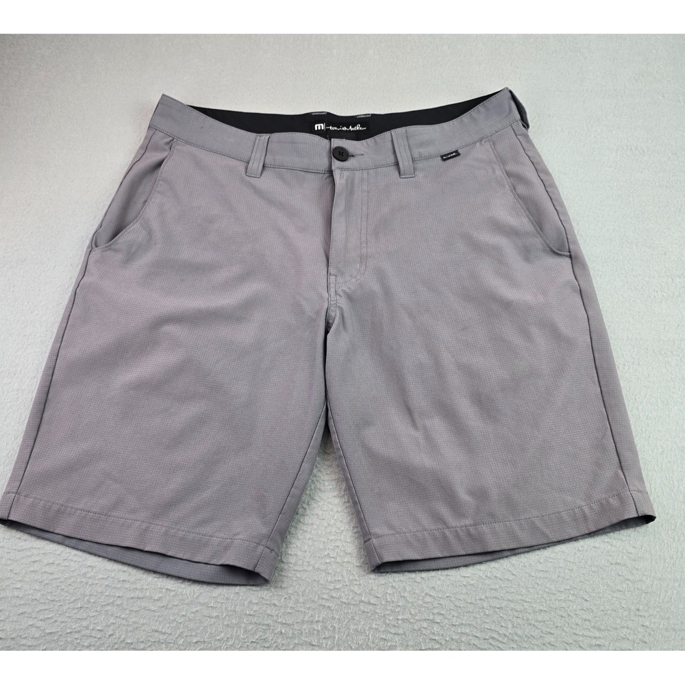 Travis Mathew Gray Performance Golf Shorts Size 33 Stretch Lightweight Casual